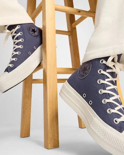 Converse Chuck Taylor All Star Lift Women Platform Shoes Lavender Grey / Black USA | C-13705629