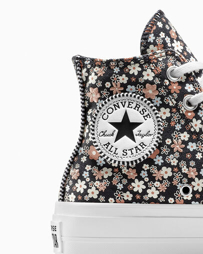 Converse Chuck Taylor All Star Lift Women Platform Shoes Black / White USA | C-19628709