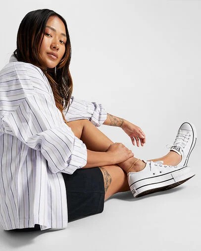 Converse Chuck Taylor All Star Lift Women Platform Shoes White / Black USA | C-43607899