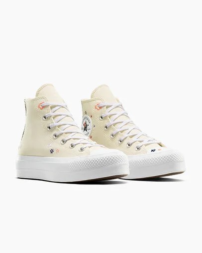 Converse Chuck Taylor All Star Lift Women Platform Shoes Light Beige / White / Coral USA | C-19705849