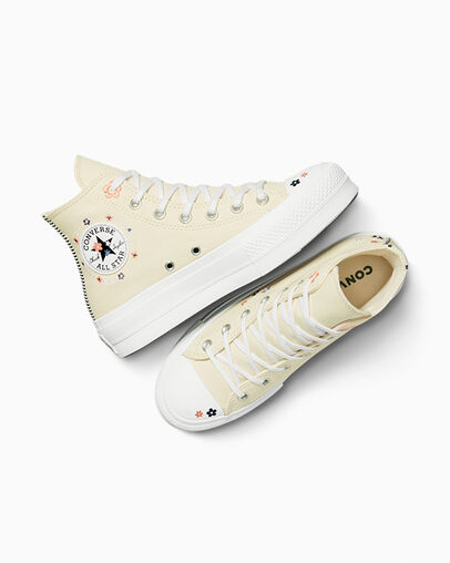 Converse Chuck Taylor All Star Lift Women Platform Shoes Light Beige / White / Coral USA | C-19705849