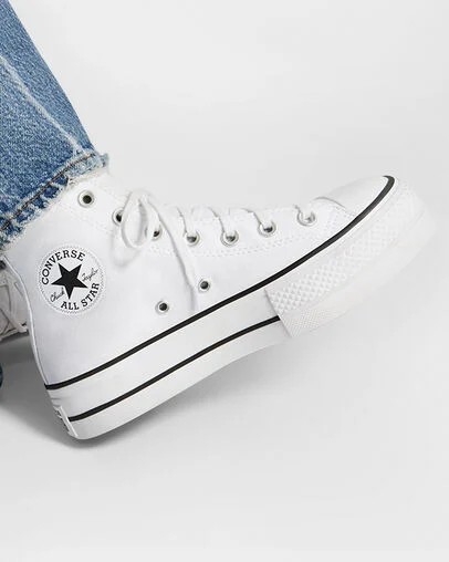 Converse Chuck Taylor All Star Lift Women Platform Shoes White / Black USA | C-18302579