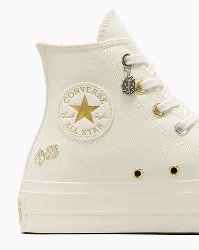 Converse Chuck Taylor All Star Lift Women Platform Shoes White / Gold / Silver USA | C-56127389