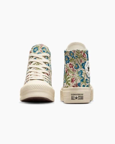 Converse Chuck Taylor All Star Lift Women Platform Shoes White / Beige White / Black USA | C-21453899