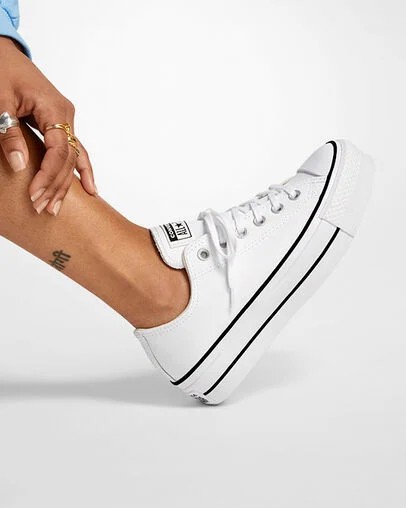 Converse Chuck Taylor All Star Lift Women Platform Shoes White / Black USA | C-85796249