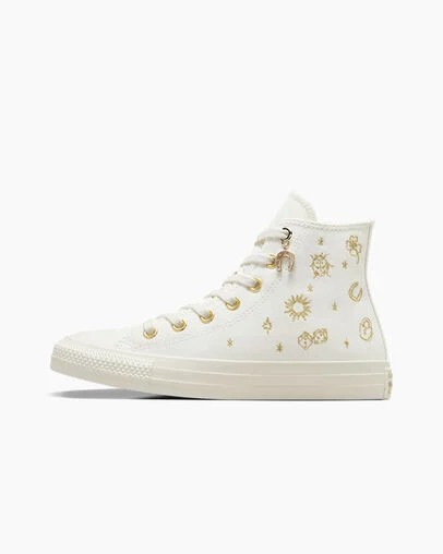 Converse Chuck Taylor All Star Luck Charms Women Sneakers White / Gold USA | C-63215979