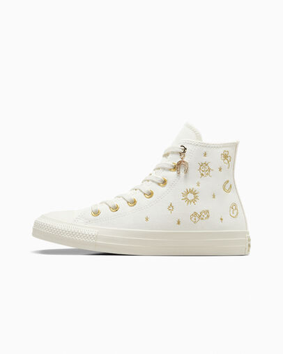 Converse Chuck Taylor All Star Luck Charms Women Sneakers White / Gold USA | C-64197589