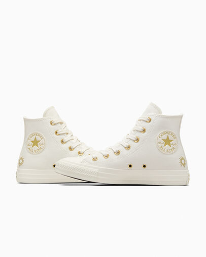 Converse Chuck Taylor All Star Luck Charms Women Sneakers White / Gold USA | C-64197589