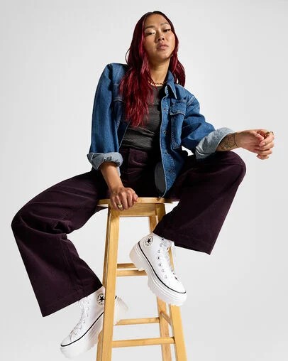 Converse Chuck Taylor All Star Lugged Heel Platform Women Boots White / Black USA | C-52839619