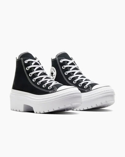 Converse Chuck Taylor All Star Lugged Heel Platform Women Boots Black / White USA | C-14957289