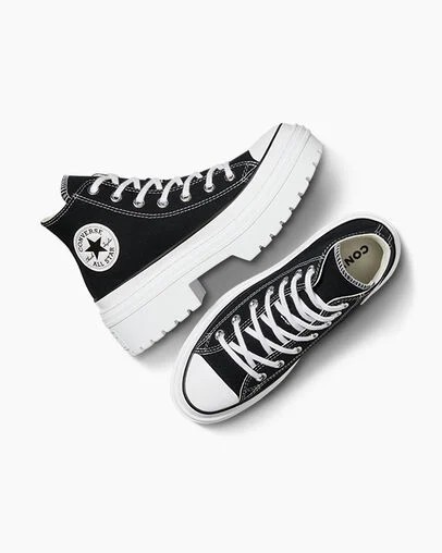 Converse Chuck Taylor All Star Lugged Heel Platform Women Boots Black / White USA | C-14957289