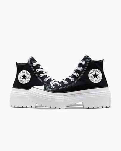 Converse Chuck Taylor All Star Lugged Heel Platform Women Boots Black / White USA | C-14957289