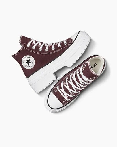Converse Chuck Taylor All Star Lugged Heel Platform Women Boots Burgundy / White / Black USA | C-40356179