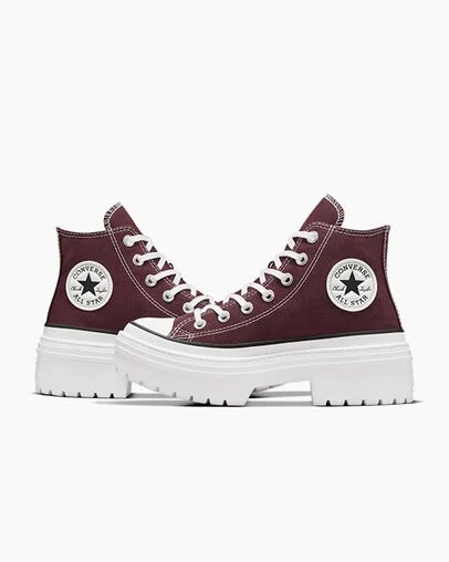 Converse Chuck Taylor All Star Lugged Heel Platform Women Boots Burgundy / White / Black USA | C-40356179
