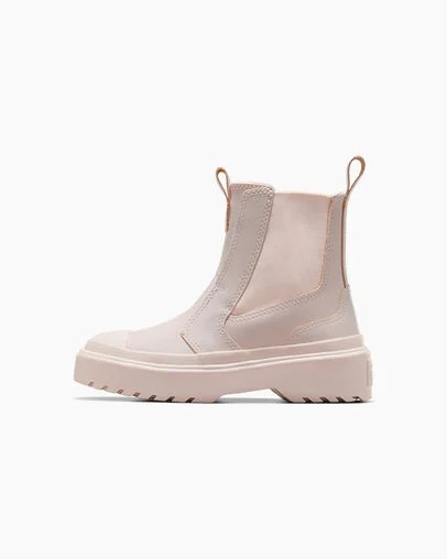 Converse Chuck Taylor All Star Lugged Leather Kids' Boots Pink / Pink USA | C-58601429