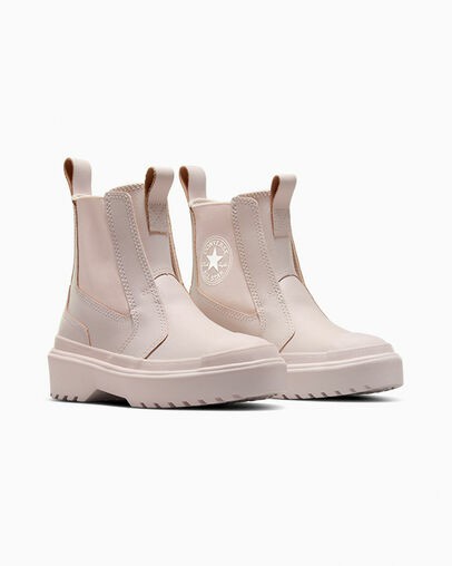 Converse Chuck Taylor All Star Lugged Leather Kids' Boots Pink / Pink USA | C-58601429