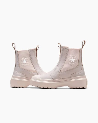 Converse Chuck Taylor All Star Lugged Leather Kids' Boots Pink / Pink USA | C-58601429