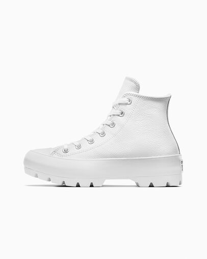 Converse Chuck Taylor All Star Lugged Leather Women Sneakers White / Black USA | C-89213479