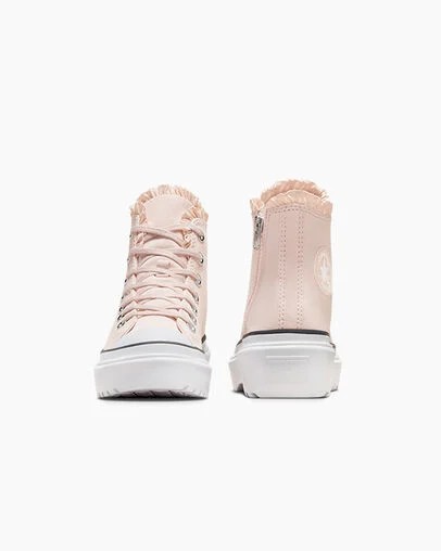 Converse Chuck Taylor All Star Lugged Lift Ruffles Kids' Sneakers Pink / White USA | C-09861729