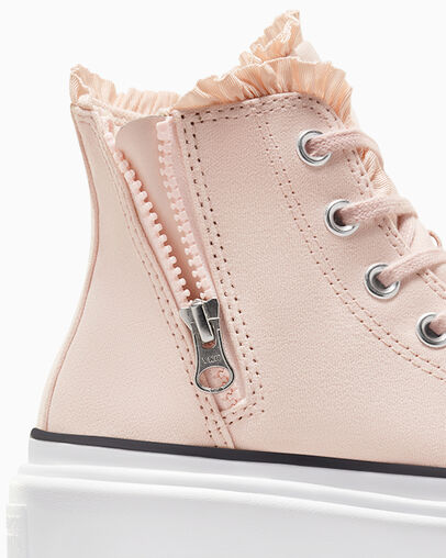 Converse Chuck Taylor All Star Lugged Lift Ruffles Kids' Sneakers Pink / White USA | C-09861729