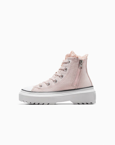 Converse Chuck Taylor All Star Lugged Lift Ruffles Kids' Sneakers Pink / White USA | C-13967489