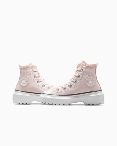 Converse Chuck Taylor All Star Lugged Lift Ruffles Kids' Sneakers Pink / White USA | C-13967489