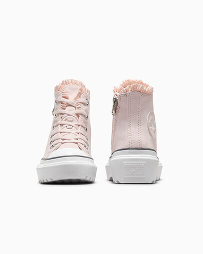 Converse Chuck Taylor All Star Lugged Lift Ruffles Kids' Sneakers Pink / White USA | C-13967489