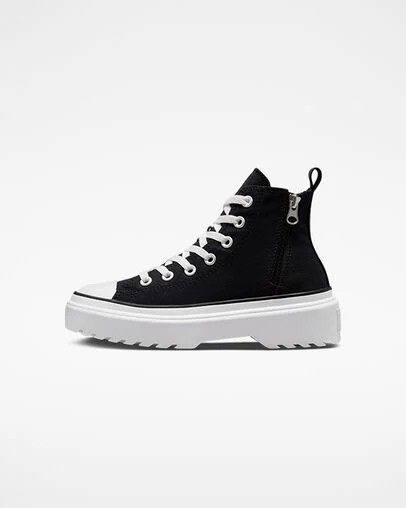 Converse Chuck Taylor All Star Lugged Lift Platform Kids' Canvas Shoes Black / White USA | C-82039479