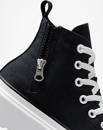 Converse Chuck Taylor All Star Lugged Lift Platform Kids' Canvas Shoes Black / White USA | C-82039479