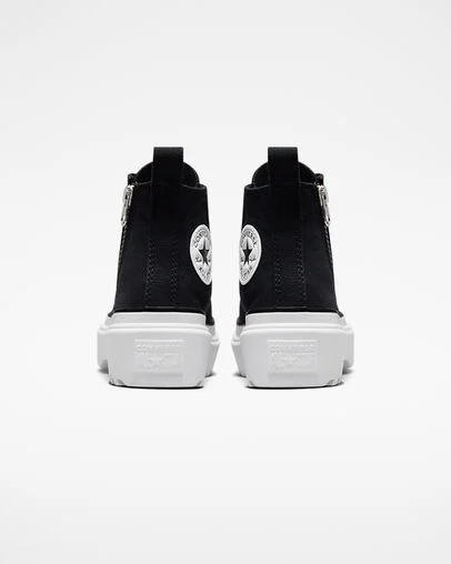 Converse Chuck Taylor All Star Lugged Lift Platform Kids' Canvas Shoes Black / White USA | C-82039479