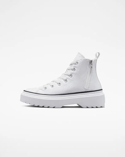 Converse Chuck Taylor All Star Lugged Lift Platform Kids' Canvas Shoes White / Black USA | C-46128059