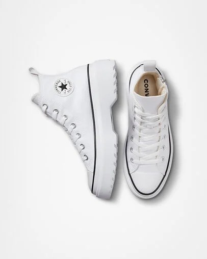 Converse Chuck Taylor All Star Lugged Lift Platform Kids' Canvas Shoes White / Black USA | C-46128059
