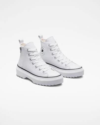 Converse Chuck Taylor All Star Lugged Lift Platform Kids' Canvas Shoes White / Black USA | C-46128059