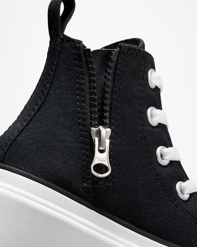 Converse Chuck Taylor All Star Lugged Lift Platform Kids' Canvas Shoes Black / White USA | C-46792309