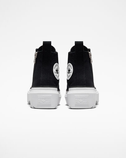Converse Chuck Taylor All Star Lugged Lift Platform Kids' Canvas Shoes Black / White USA | C-46792309