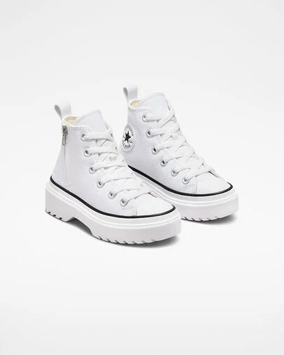 Converse Chuck Taylor All Star Lugged Lift Platform Kids' Canvas Shoes White / Black USA | C-08613759