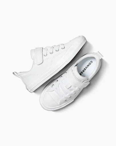 Converse Chuck Taylor All Star Malden Street Leather Kids' Sneakers White USA | C-50367489