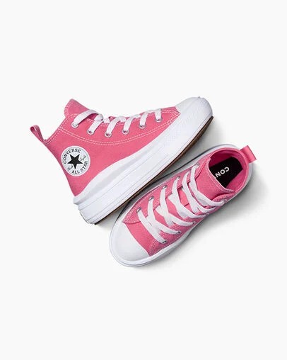 Converse Chuck Taylor All Star Move Color Pop Kids' Platform Shoes Pink / White / Black USA | C-98047239