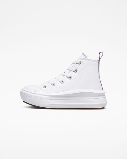 Converse Chuck Taylor All Star Move Color Pop Kids' Platform Shoes White / Purple USA | C-74862939