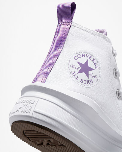 Converse Chuck Taylor All Star Move Color Pop Kids' Platform Shoes White / Purple USA | C-74862939