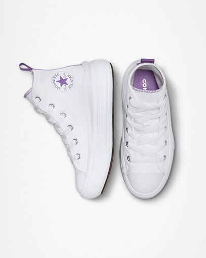 Converse Chuck Taylor All Star Move Color Pop Kids' Platform Shoes White / Purple USA | C-74862939