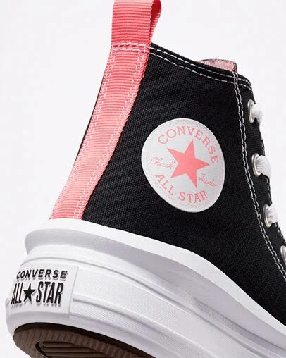 Converse Chuck Taylor All Star Move Color Pop Kids' Platform Shoes Black / Pink Light Blue / White USA | C-74380529