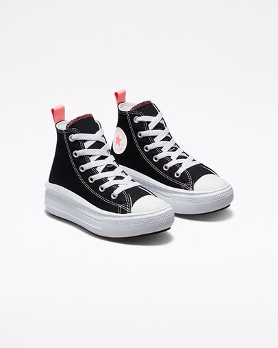 Converse Chuck Taylor All Star Move Color Pop Kids' Platform Shoes Black / Pink Light Blue / White USA | C-74380529