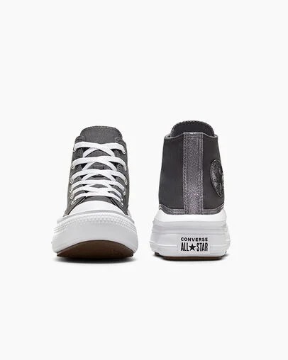 Converse Chuck Taylor All Star Move Glitter Kids' Sneakers Black / White USA | C-35870469