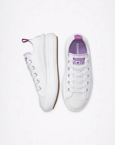 Converse Chuck Taylor All Star Move Kids' Platform Shoes White / Purple USA | C-56719209