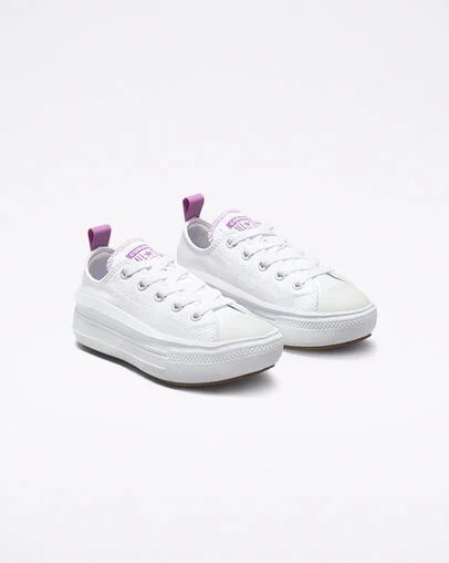 Converse Chuck Taylor All Star Move Kids' Platform Shoes White / Purple USA | C-56719209