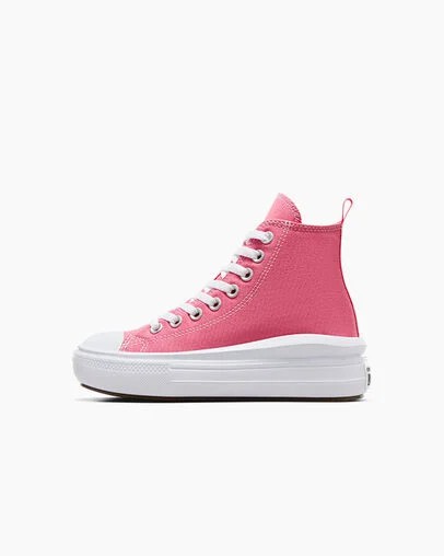 Converse Chuck Taylor All Star Move Platform Kids' Canvas Shoes Pink / White / Black USA | C-26537919