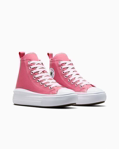 Converse Chuck Taylor All Star Move Platform Kids' Canvas Shoes Pink / White / Black USA | C-26537919
