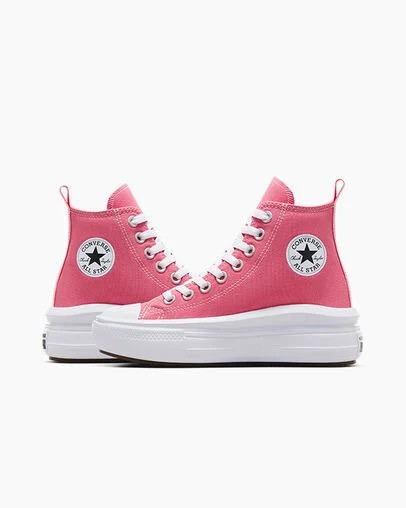 Converse Chuck Taylor All Star Move Platform Kids' Canvas Shoes Pink / White / Black USA | C-26537919
