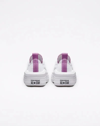 Converse Chuck Taylor All Star Move Platform Kids' Canvas Shoes White / Purple USA | C-27439819